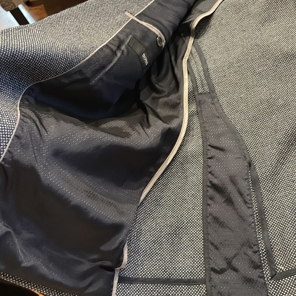 HUGO BOSS men’s wool blend sports coat jacket blue gray micro pattern NWOT 44R - Picture 8 of 17
